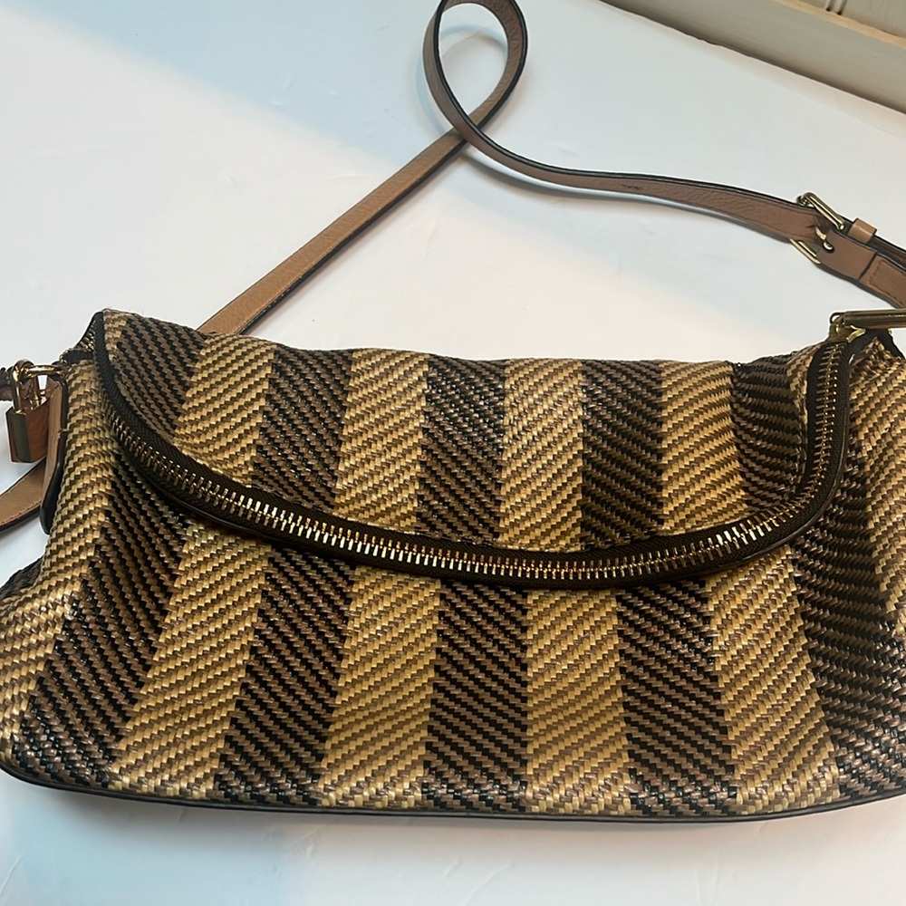 Vintage Henri Bendel Tan & Black Woven Purse